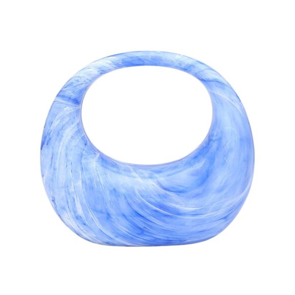 Tigerstars Gorgeous Blue Marbled Crescent Moon Bag - Picture 1 of 3